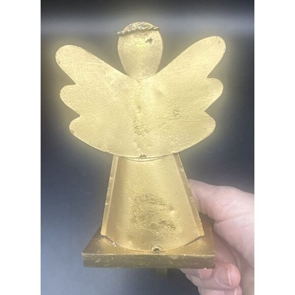 Pier One Gold Metal Angel w/ Star Christmas Stocking Holder Hanger Set Of 2 - Picture 4 of 8